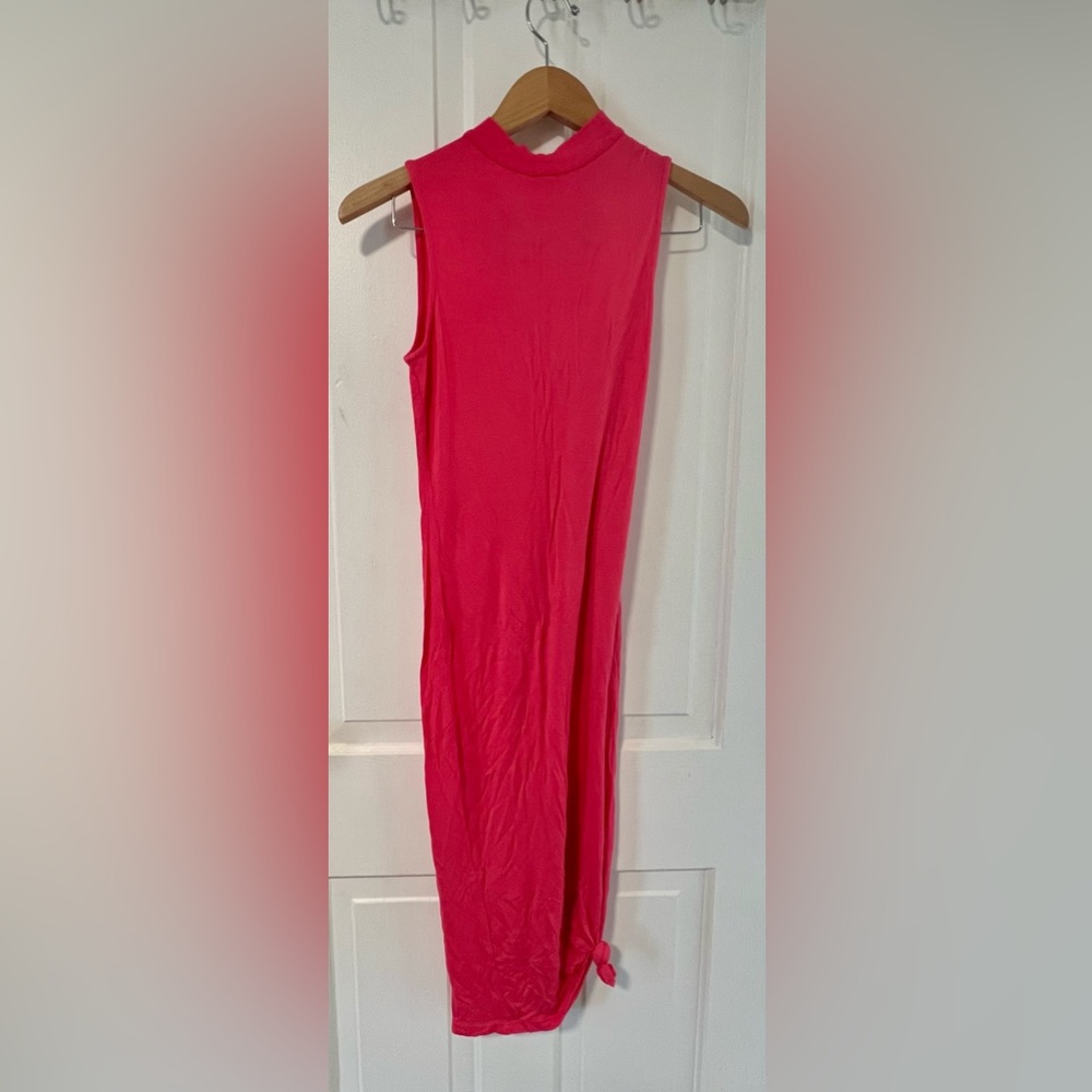 Bright Coral Fitted Bodycon Dress